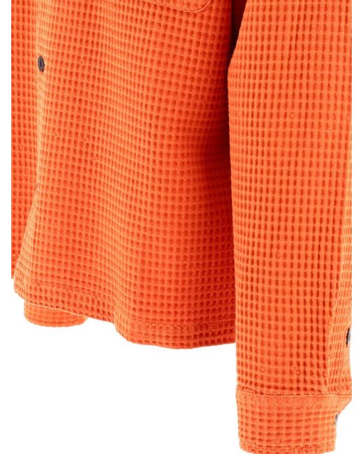 Brain Dead Orange "waffle" Shirt for men