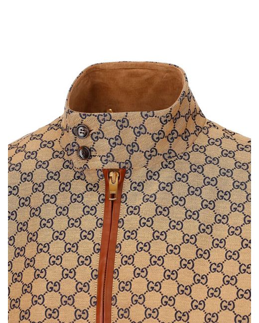 Gucci Brown Premium Raffia Bomber Jacket for men