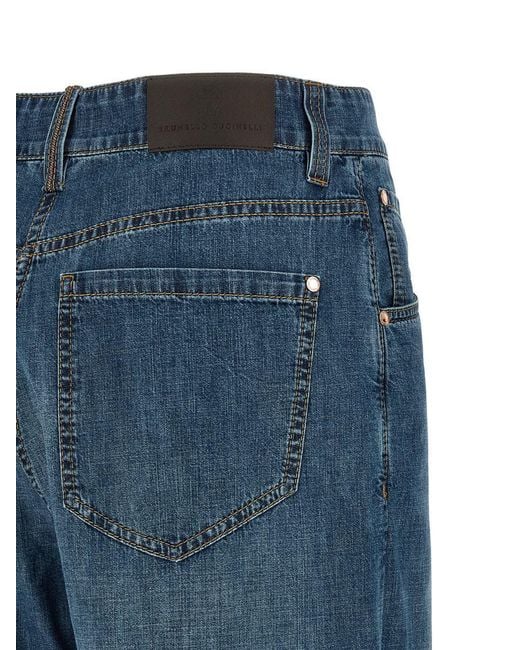 Brunello Cucinelli Blue Wide Leg Jeans