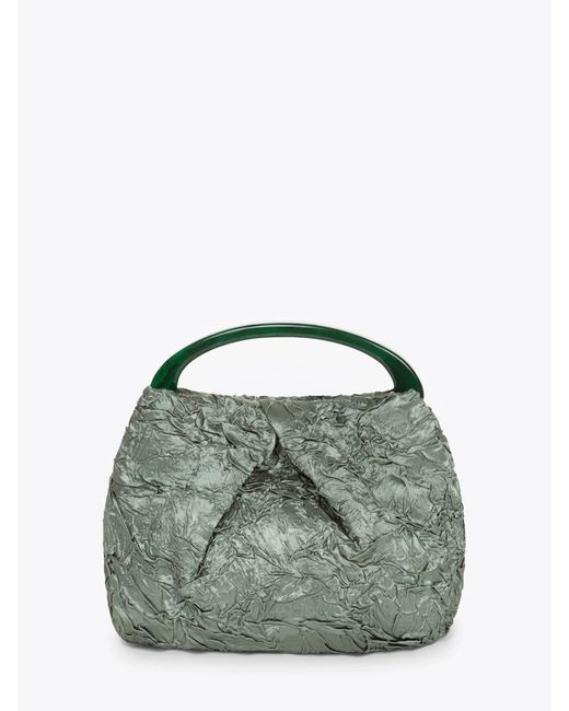 Dries Van Noten Green Pleated Handbag