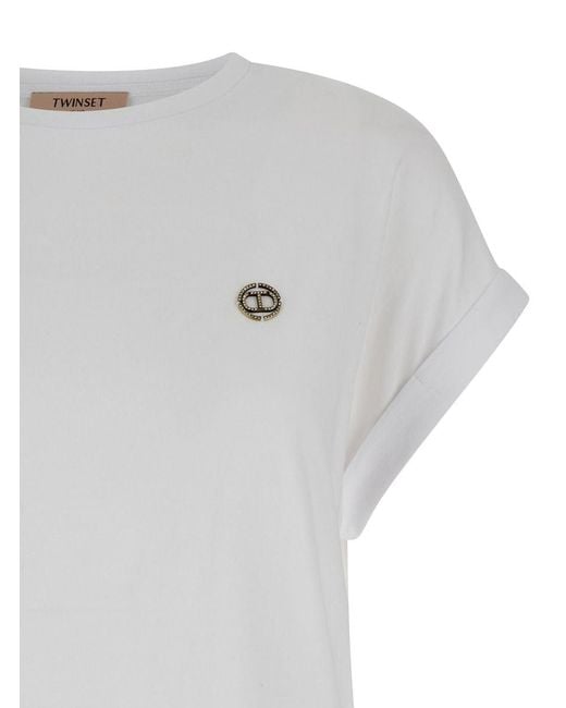 Twin Set White T-Shirt With Logo