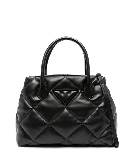 Emporio Armani Black Quilted Shopping Bag
