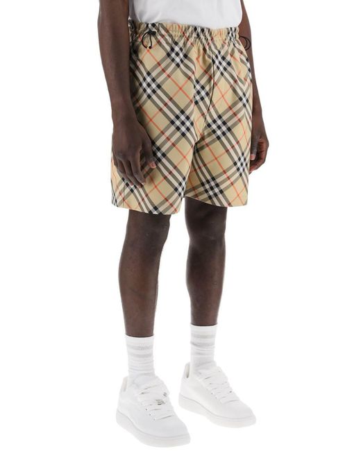 Burberry Natural Checkered Bermuda Shorts for men
