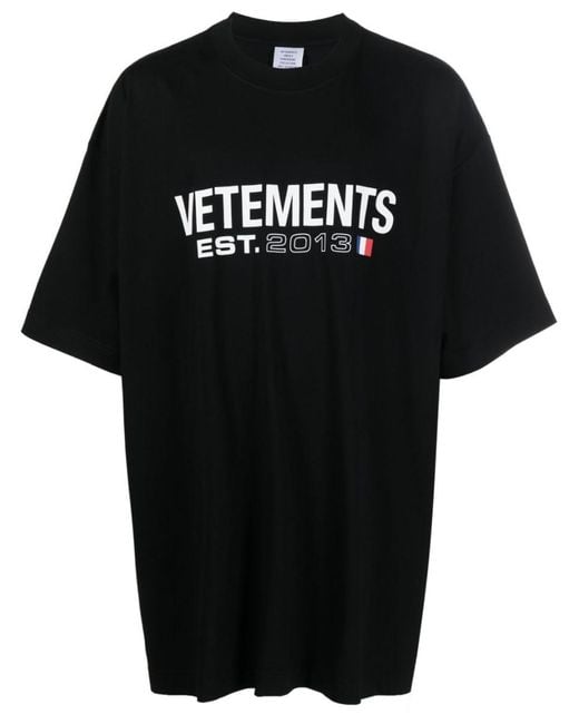 Vetements Black Logo Cotton T-shirt