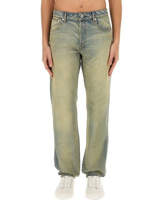 KENZO Green Slim Bara Jeans ' Drawn Varsity' for men