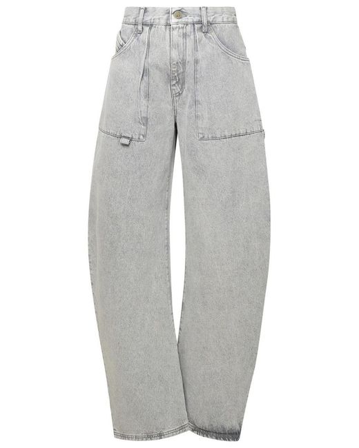 The Attico Gray 'Effie' Cotton Jeans