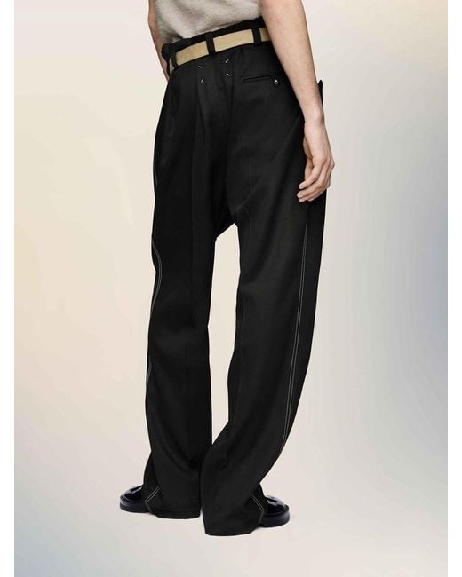 Maison Margiela Black Wool Dress Trousers for men