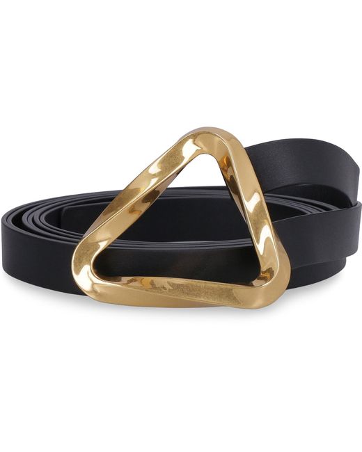 Bottega Veneta Black Grasp Leather Double Strap Belt