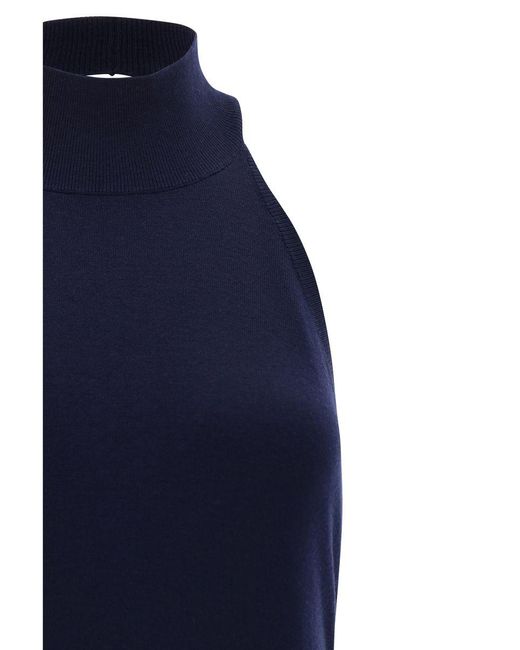Fendi Blue Wool Midi Dress