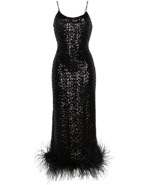 Oseree Black Long Dress With Sequins