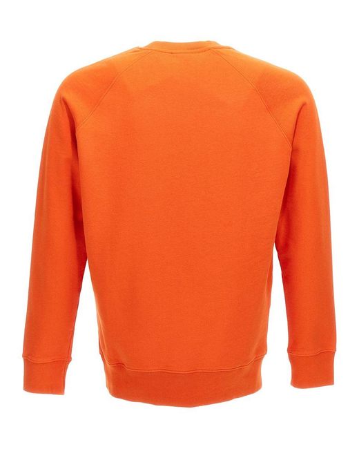 Maison Kitsuné Orange Felpa Stampa Logo Sweatshirt for men