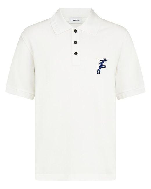 Ferragamo White Ferragamo T-Shirts And Polos for men
