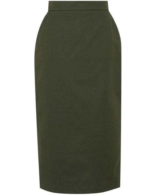Max Mara Green Cotton Midi Skirt