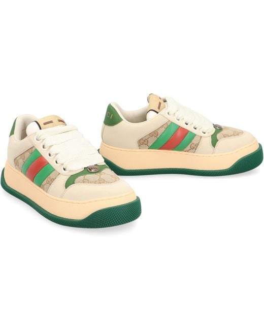Gucci Green Screener Low-Top Sneakers for men