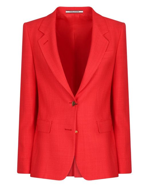 Tagliatore Red Single-Breasted Two-Button Jacket