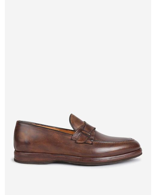 Bontoni Brown Riviera Leather Loafers for men