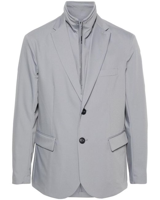 EA7 Gray Single-Breasted Blazer Jacket for men