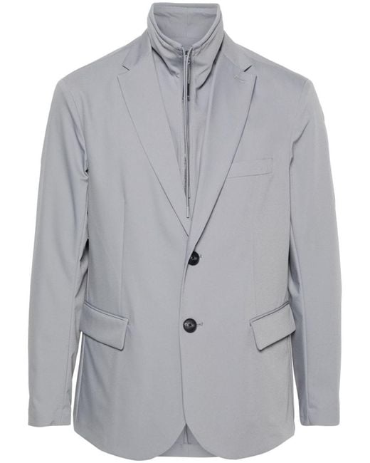 Emporio Armani Gray Single-Breasted Blazer Jacket for men