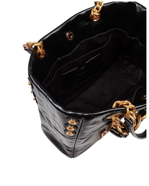 Balmain Black 1945 Soft Small Calfskin Bag