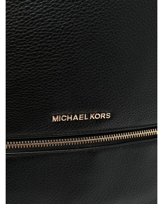 MICHAEL KORS RHEA ZIP BACKPACK IN HAMMERED LEATHER Woman Black