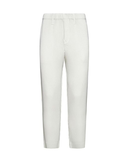 Homme Plissé Issey Miyake White Homme Plisse Issey Miyake Trousers for men