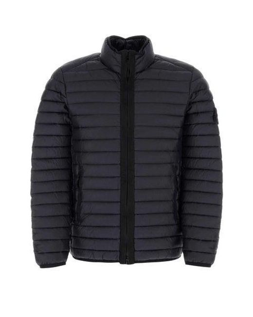 Stone Island Black Washed Zip Up Puffer for men