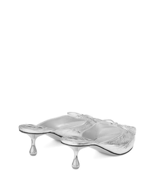 Jimmy Choo White Scarlett 50 Leather Mules