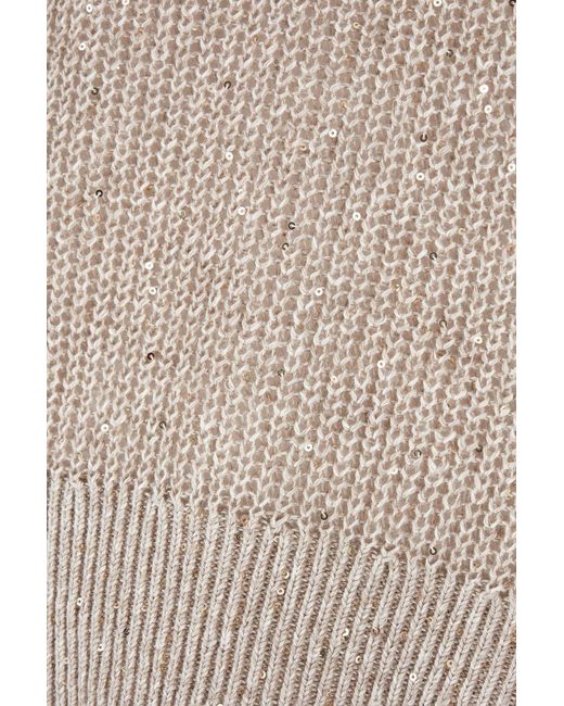 Brunello Cucinelli Natural Active Dazzling Linen Rib Knit