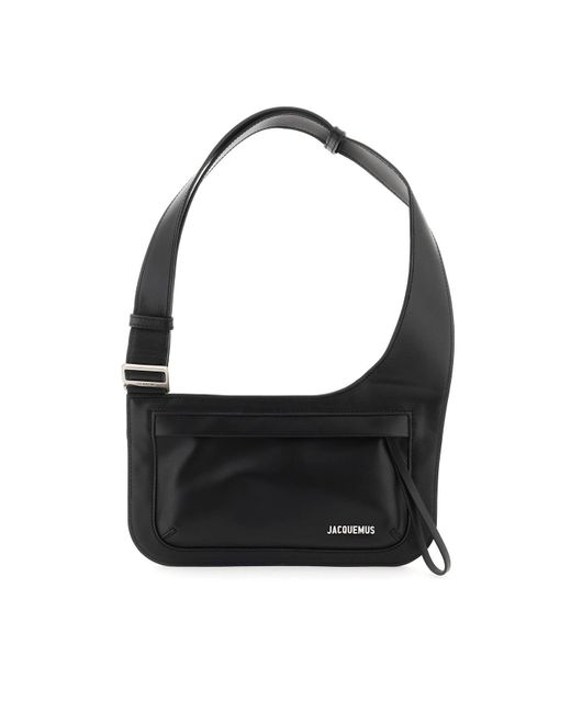 Jacquemus Leather 'la Banane Gardian' Crossbody Bag in Black for Men
