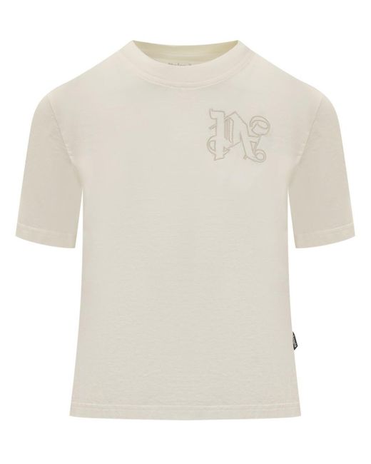 Palm Angels White T-shirt With Logo