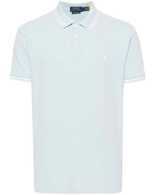 Polo Ralph Lauren Blue Polo Shirt With Striped Detail for men