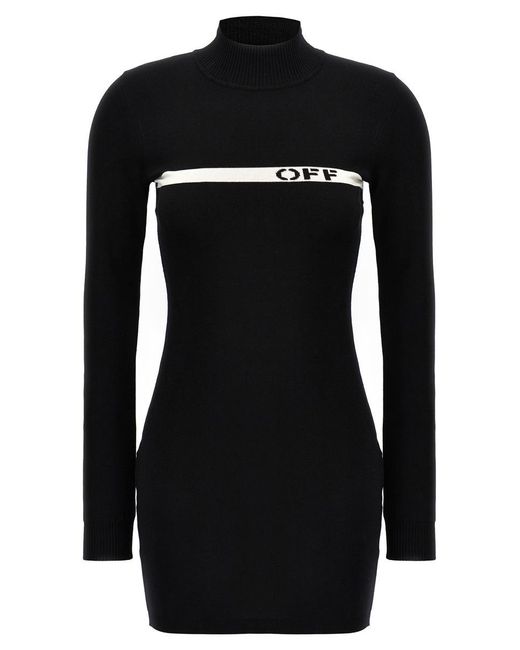 Off-White c/o Virgil Abloh Black Off- 'Logo Stripe Mini' Dress