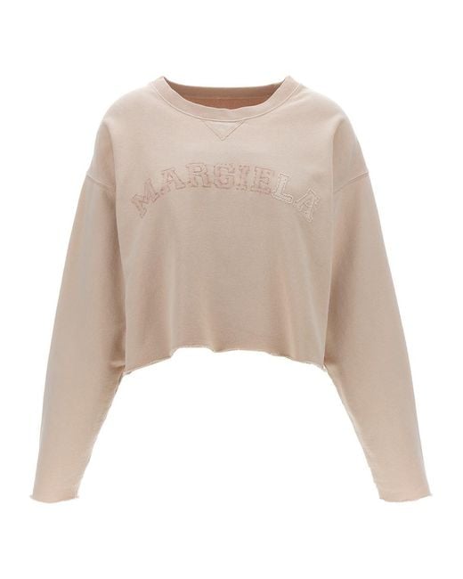 Maison Margiela Natural Logo Embroidery Sweatshirt