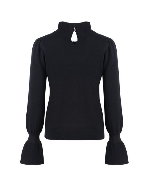 Boss Blue Ribbed Cashmere And Wool Sweater