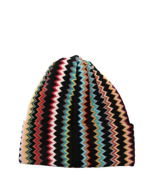 Missoni Multicolor Zig-zag Wool Beanie Accessories