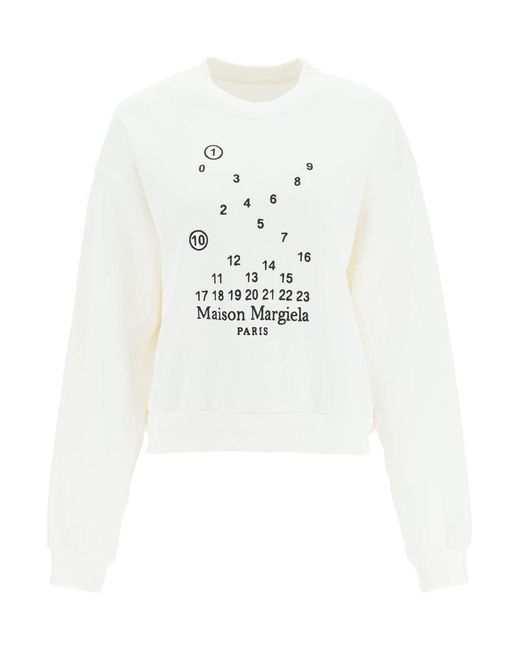 Maison Margiela White Logo Embroidery Sweatshirt