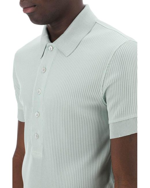 Tom Ford Green "Ribbed Knit Polo With Shiny for men
