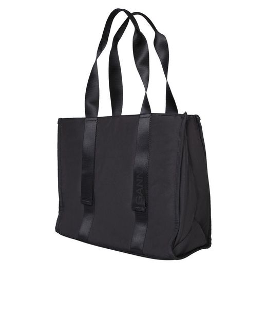 Ganni Black Medium Tote Bag