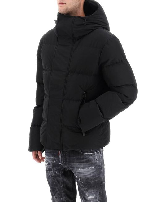 DSquared² Black Hooded Down Jacket for men