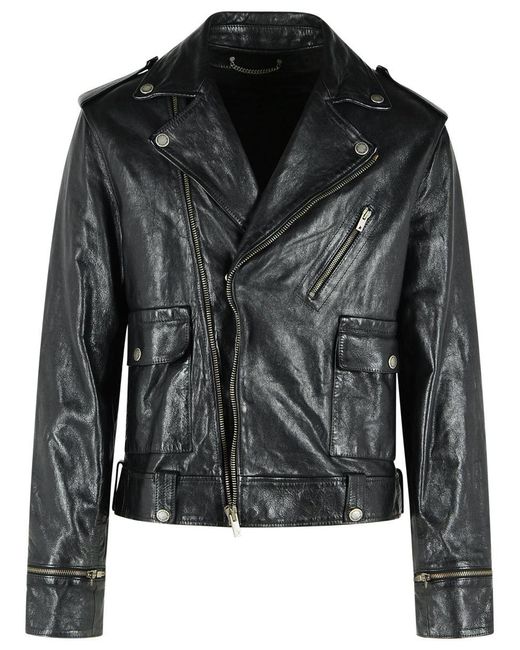 Golden Goose Deluxe Brand Black Leather Jacket for men
