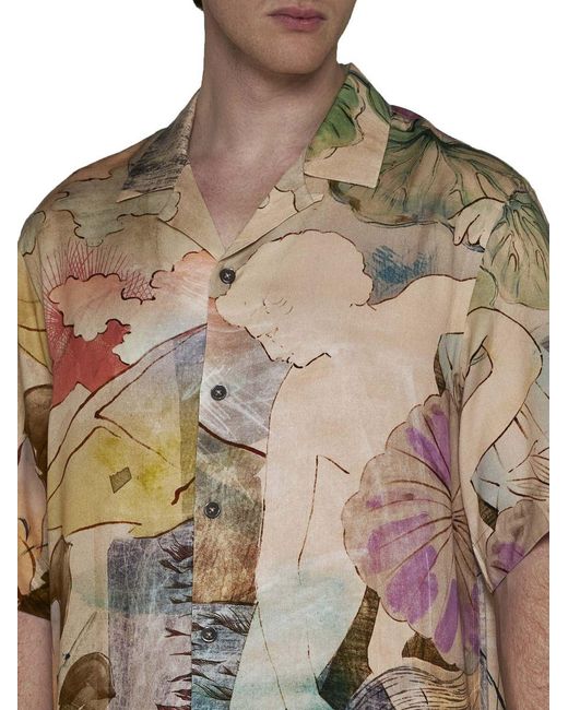 Paul Smith Gray Multicolour Viscose Shirt for men
