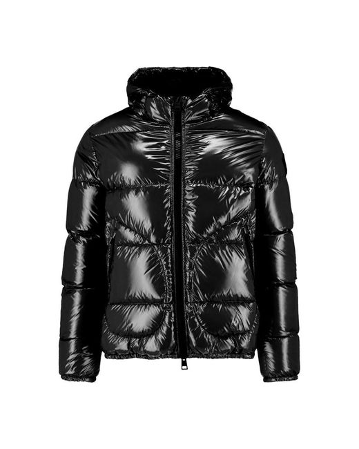 Herno Black Quilted Down Jacket With Double Zipper for men