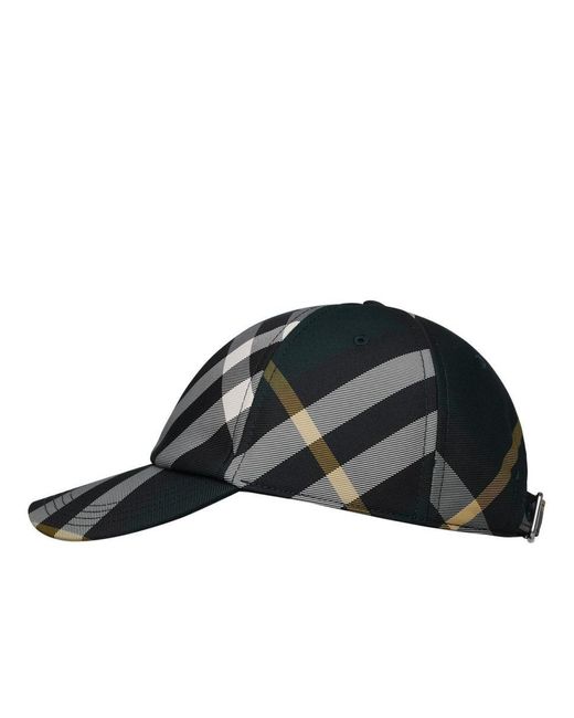 Burberry Black Green Cotton Hat for men