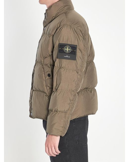 Stone Island Brown Crinkle Reps Ny Puffer Jacket for men