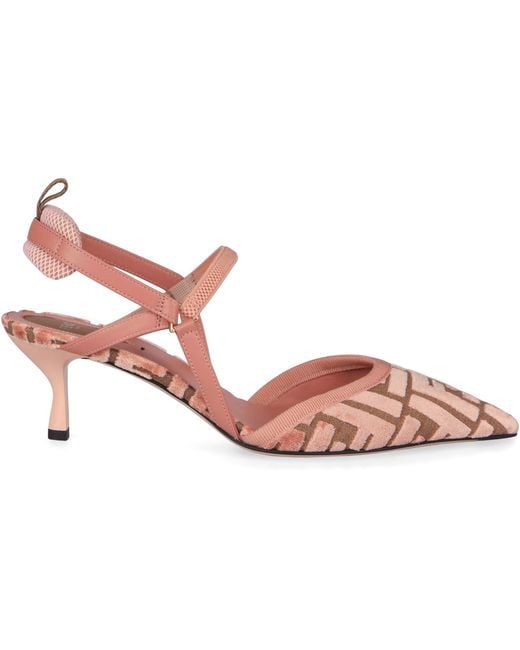 Fendi Pink Colibrì Lite Pointy-Toe Slingbacks