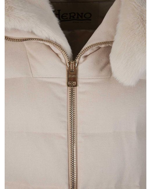 Herno Natural Faux Fur Padded Jacket