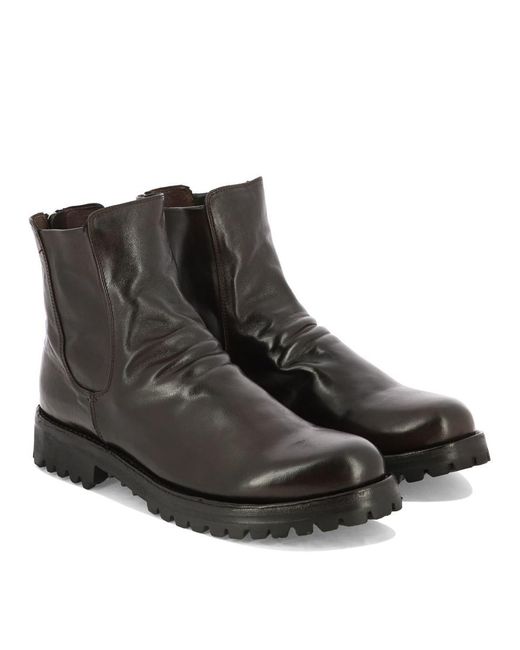 Officine Creative Black "iconic" Ankle Boots for men