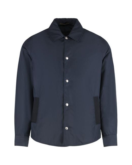 Slowear Blue Technical Fabric Overshirt for men