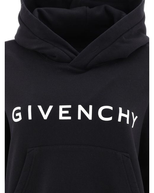 Black Cropped Hoodie by Givenchy on Sale
