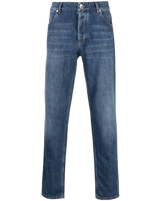 Brunello Cucinelli Blue Traditional Fit Denim Jeans for men